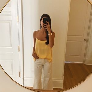 100% Silk Yellow Tank Top